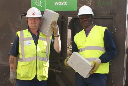 Veolia recycling depot workers